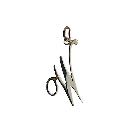 9ct Gold 28x21mm plain Initial W Pendant