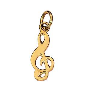 9ct Gold 18x8mm G Clef Charm