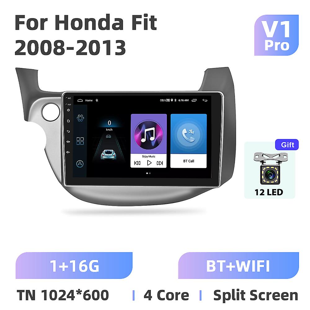 2din Autoradio pour Honda Fit 2008-2013 Audio Stéréo Radio GPS Navigation Wifi 1280 * 720 Dsp Carplay Android Auto 8 + 128g
