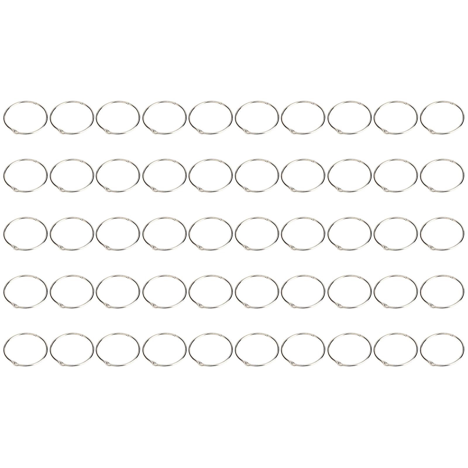 50 Stück Metall-Binderinge Loseblatt-Binderinge Durchmesser 0,59 '' / 1,5 '' / 1,8 ''