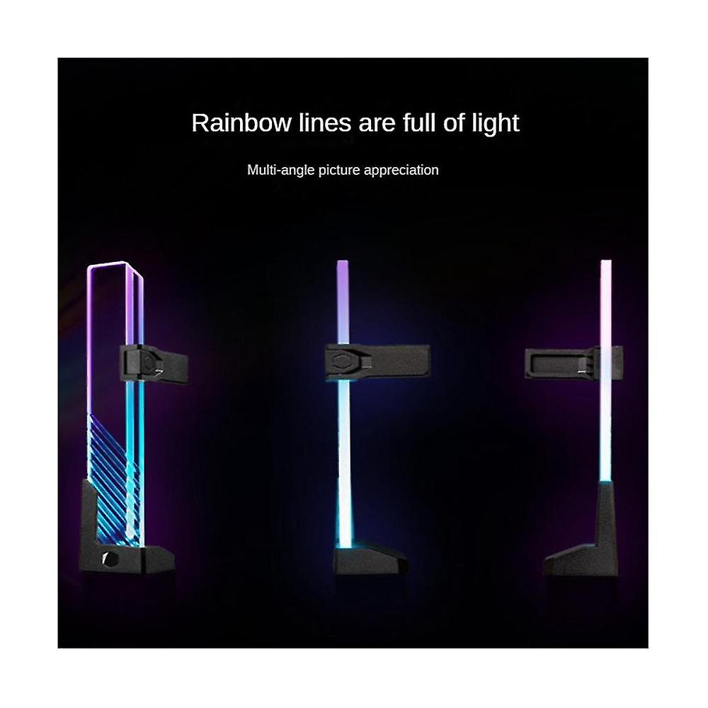5v/3pin Argb Graphics Cards Bracket Dazzling Tempered Glass Computer Gpu Holder Brace Height Adjus