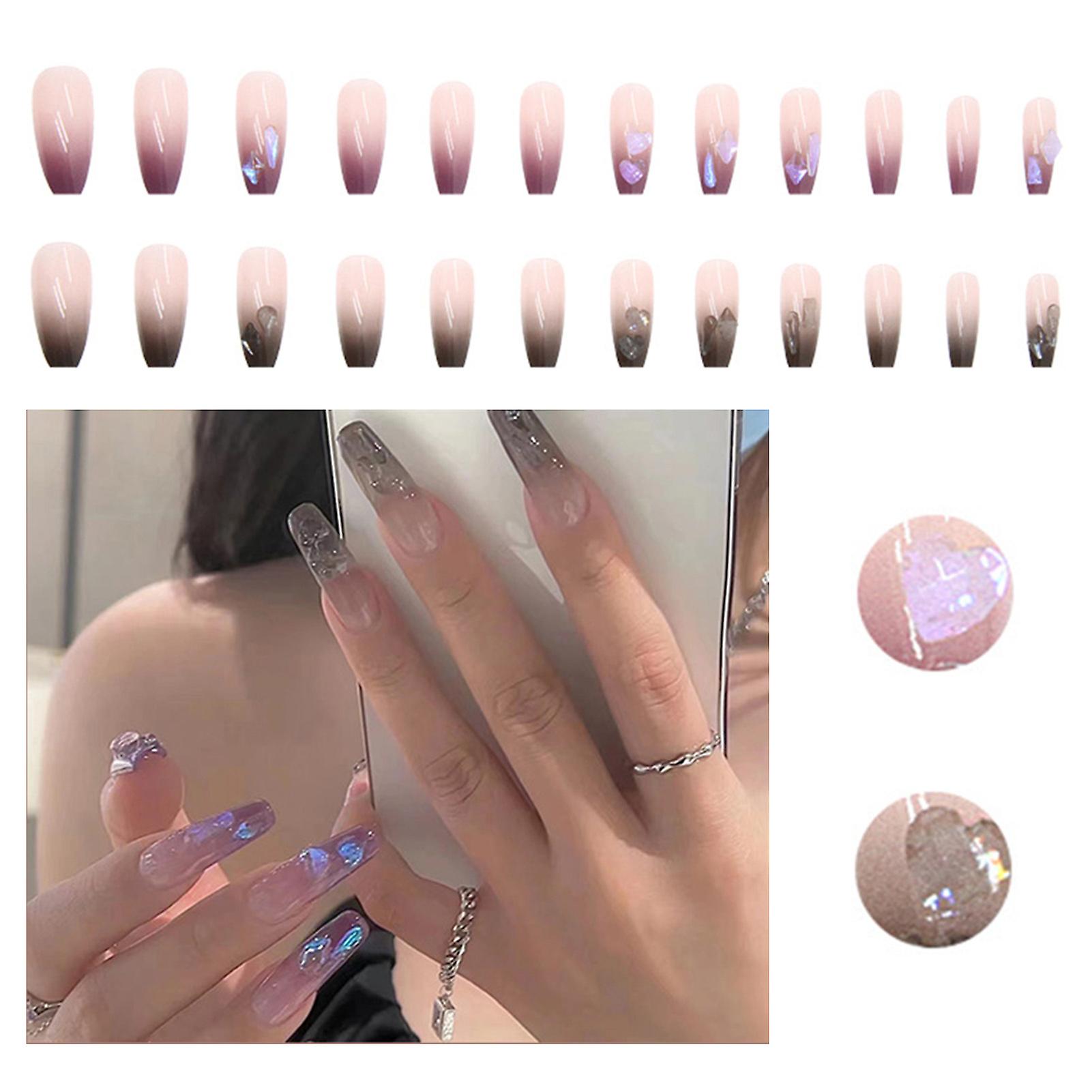 French Fake Nails Full Coverage Acrylic