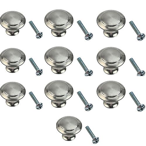 2 x 10 Pcs Durable Kitchen Stainless Steel Round Cupboard Knobs Drawer Cabinet Handle
