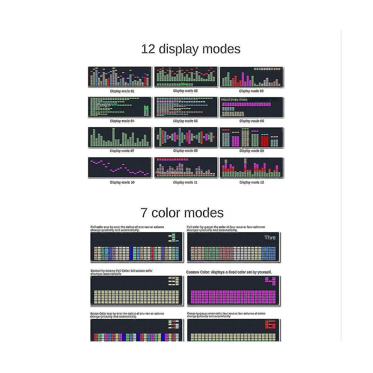 Exquisite Color Led Music Spectrum Electronic Clock Rhythm Light 1624rgb Atmosphere Lamp Level Indicator(voic