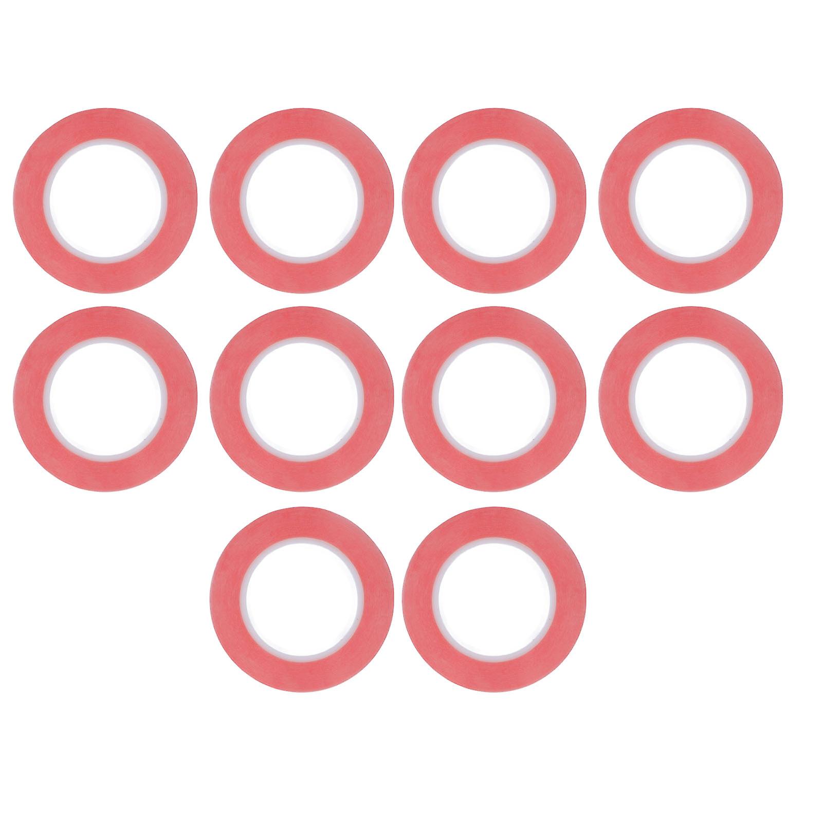 10pcs PET Adhesive Tape Double Sided Tape Strong Viscosity Firm Fixation Waterproof PET Mounting Tape For Home Office Car Advertising Red(2mm)