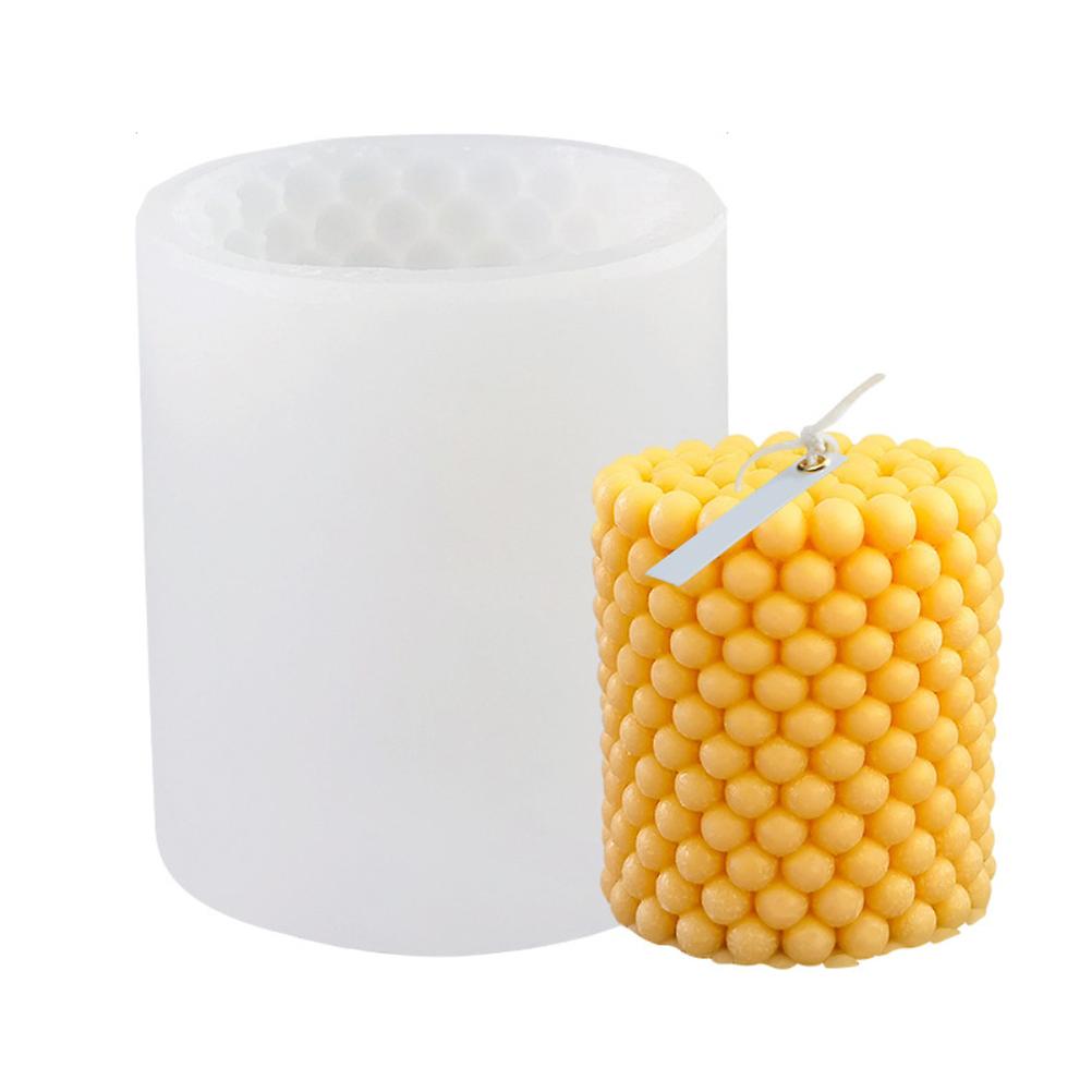 Silicone bubble candle mold, round shape candle mold, 3D bubble silicone candle mold, column plaster candle mold