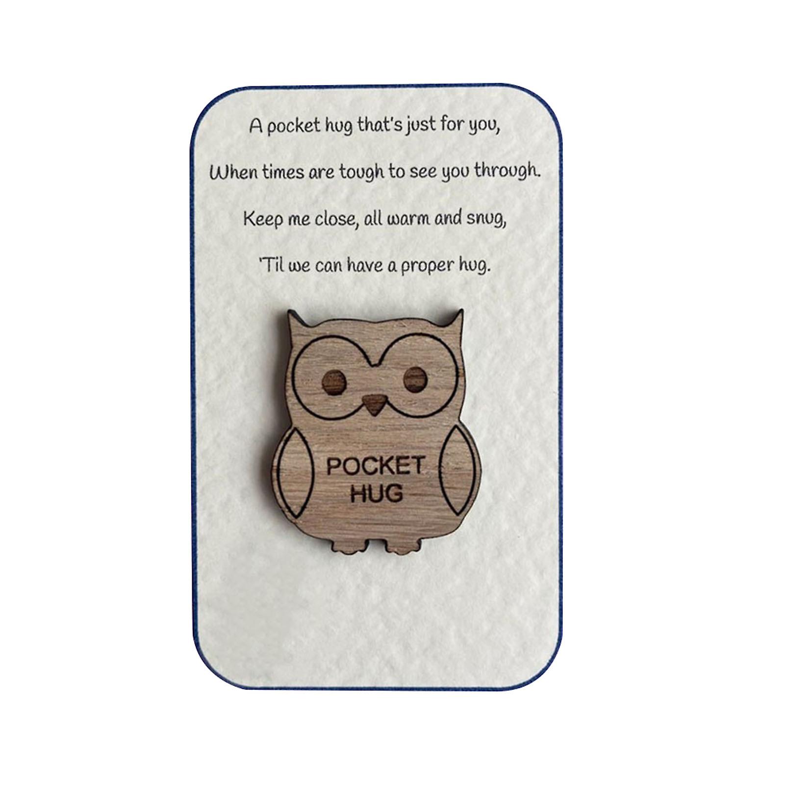 Personalized Pocket Animal Hug Wooden Token Thanksgiving Day Mother's Day Gift