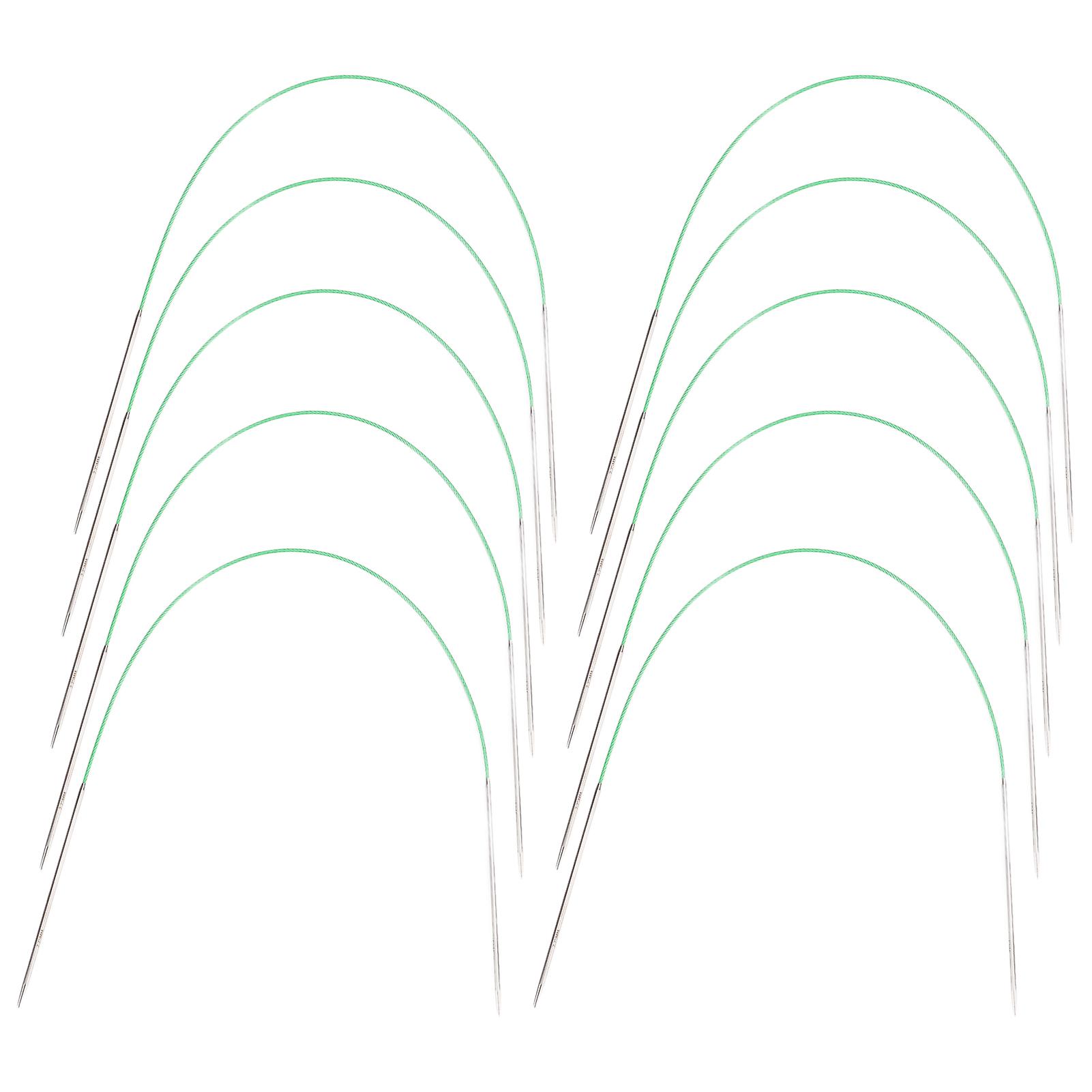 Lot de 10 aiguilles à tricoter circulaires portables de 40 cm de long en acier inoxydable pour la maison
