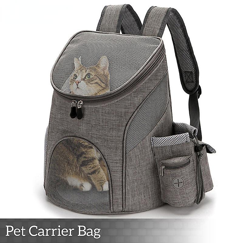 حاملات الحيوانات الأليفة حقيبة القطط مزدوجة الكتف حقيبة سفر في الهواء الطلق الناقل حقيبة الظهر مع سحابات السلامة تنفس جرو حمل حقيبة