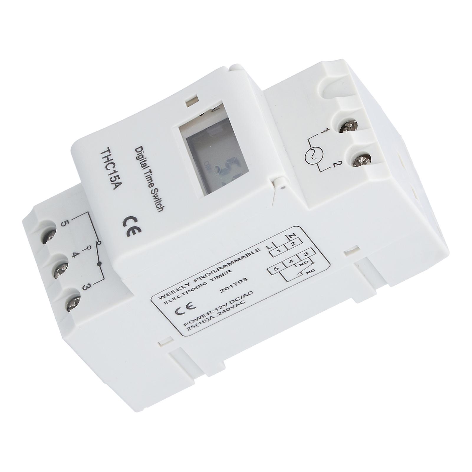 Durable ABS LCD Display Rechargeable Battery Timer Switch with Time Settings for DC12V Power Equipment