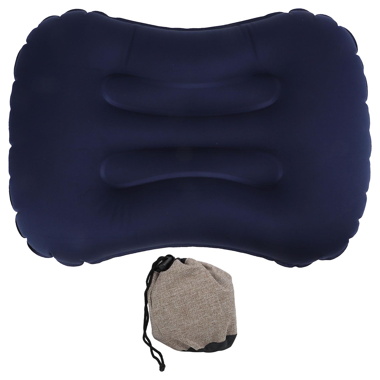 Qukaim Back Cushion Inflatable Waist Back Cushion Auto Inflation Pillow for Travel Sleeping, Dark Blue
