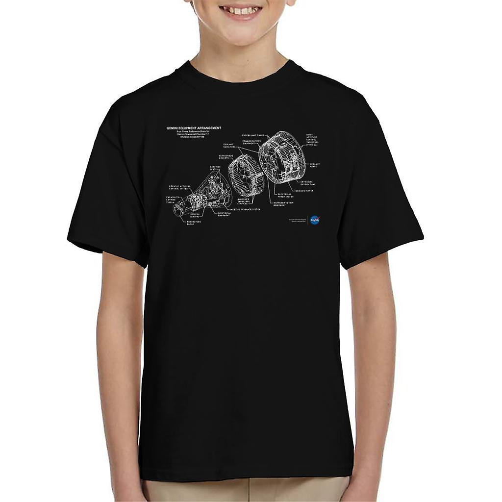 NASA Gemini Spacecraft Schematic Kid's T-Shirt