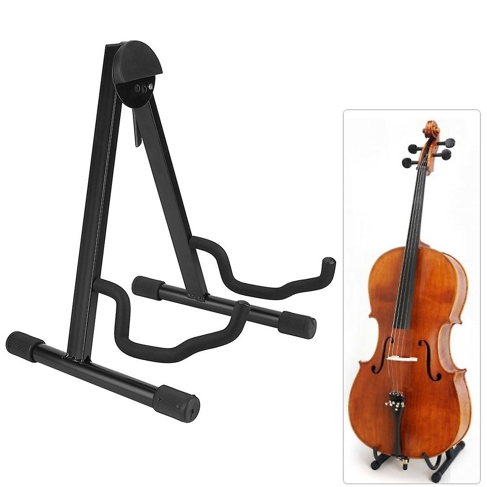 A Frame Adjustable Folding Cello Stand Support Musical Instrument Accessory Black
