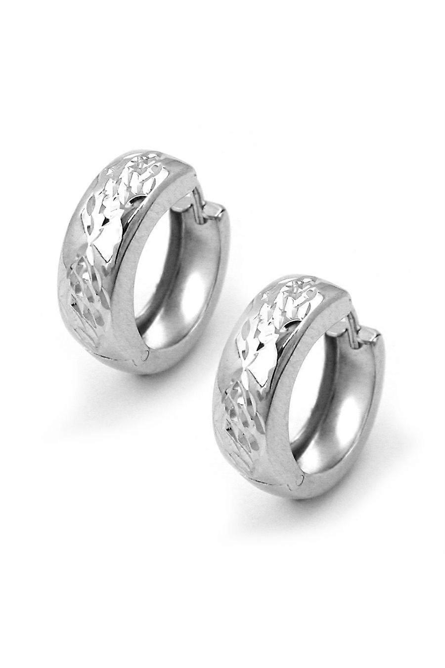 Hoop Earrings Diamond Cut Silver 925 - Gl91535