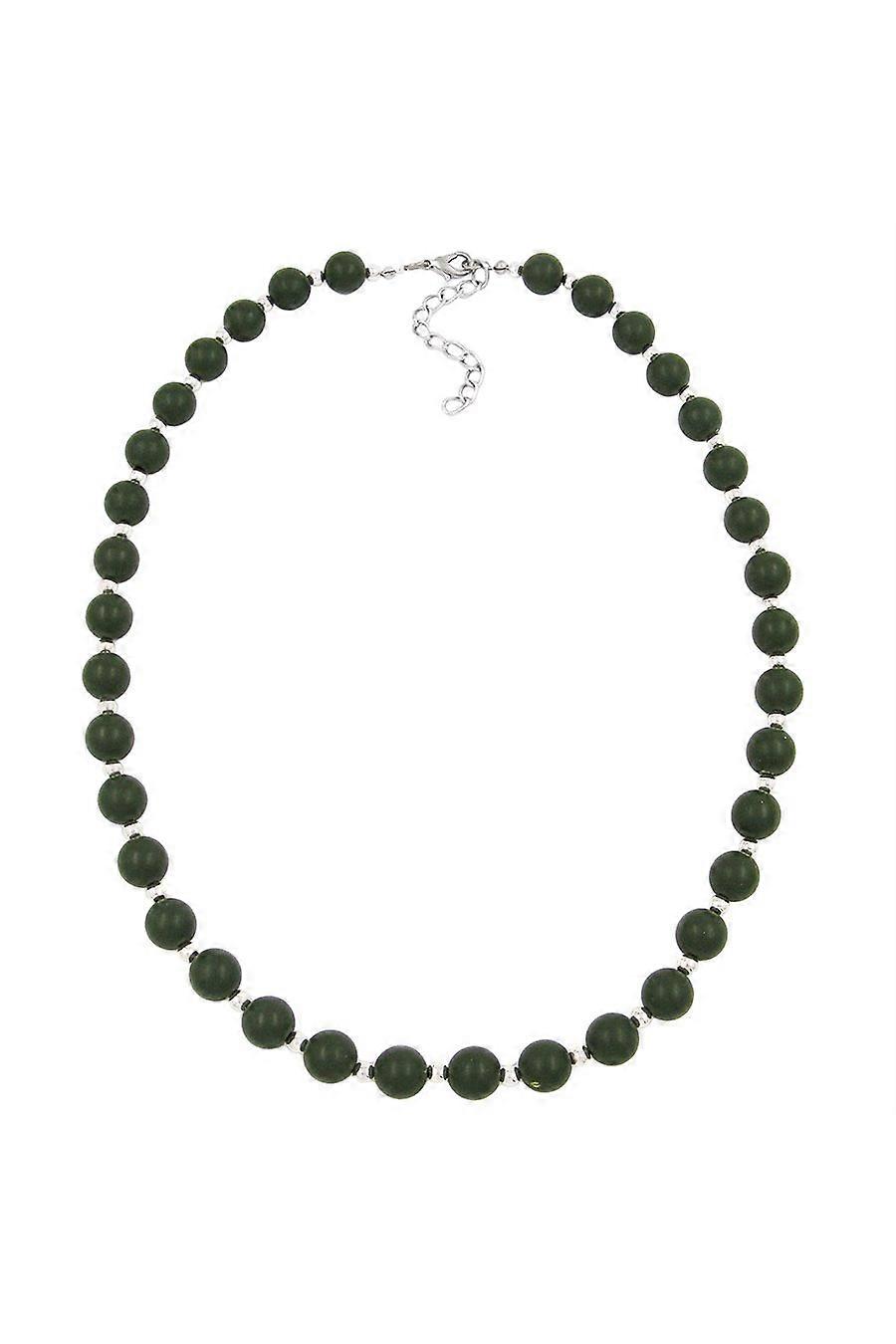 Necklace Olive Green Beads - Gl01490