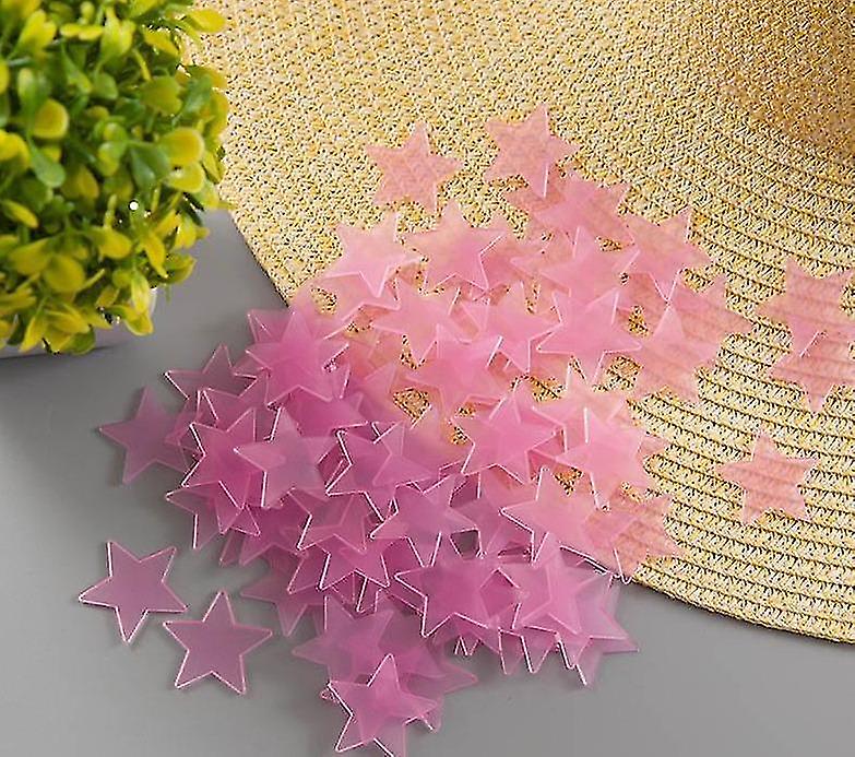 Pink Star Shape Luminous Stickers Glow In The Dark
