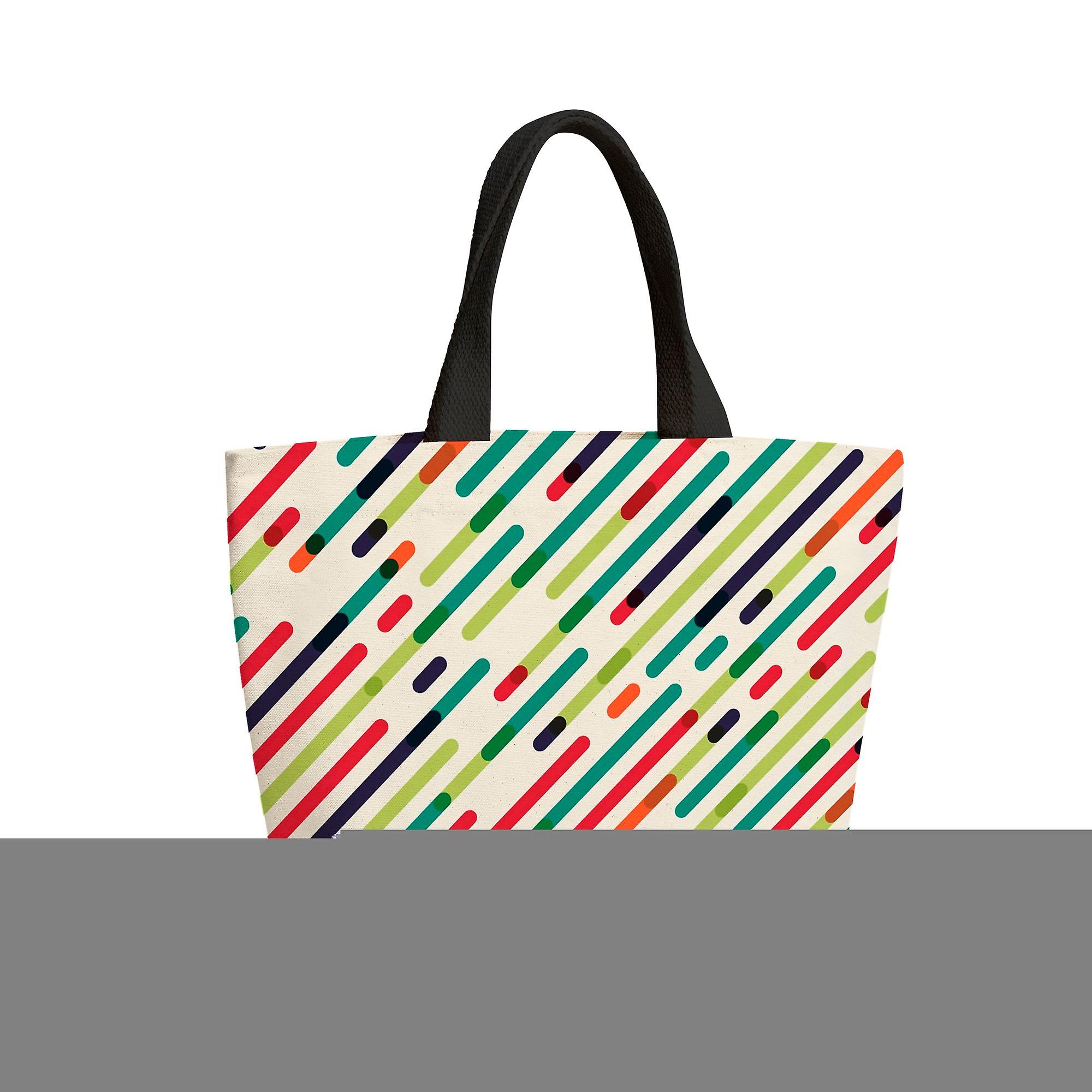 Coloured Diagonal Abstract Pattern Beach Shopper Tote Bag