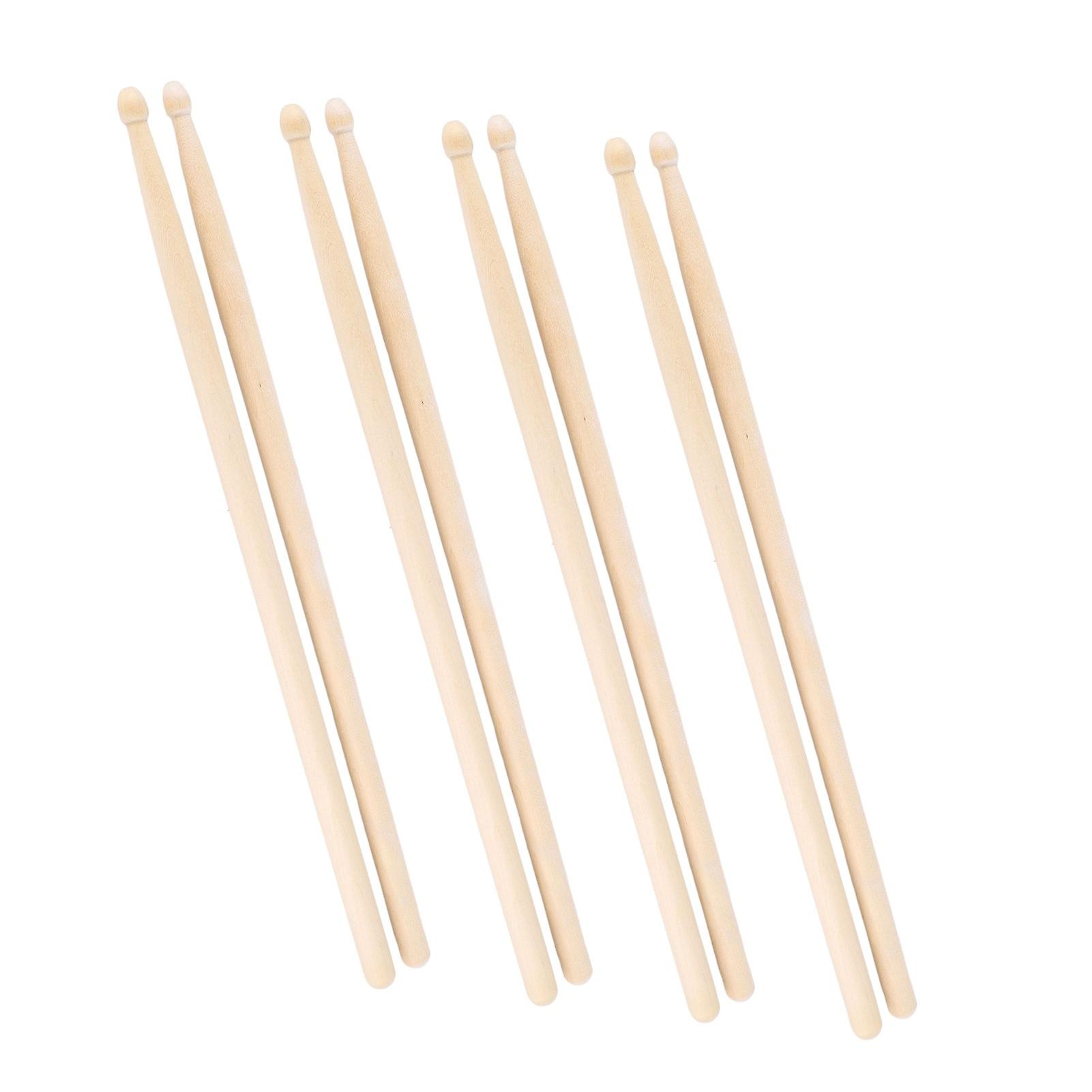10 Pairs 7A Maple Wood Drumsticks Drum Mallets Replacement Set