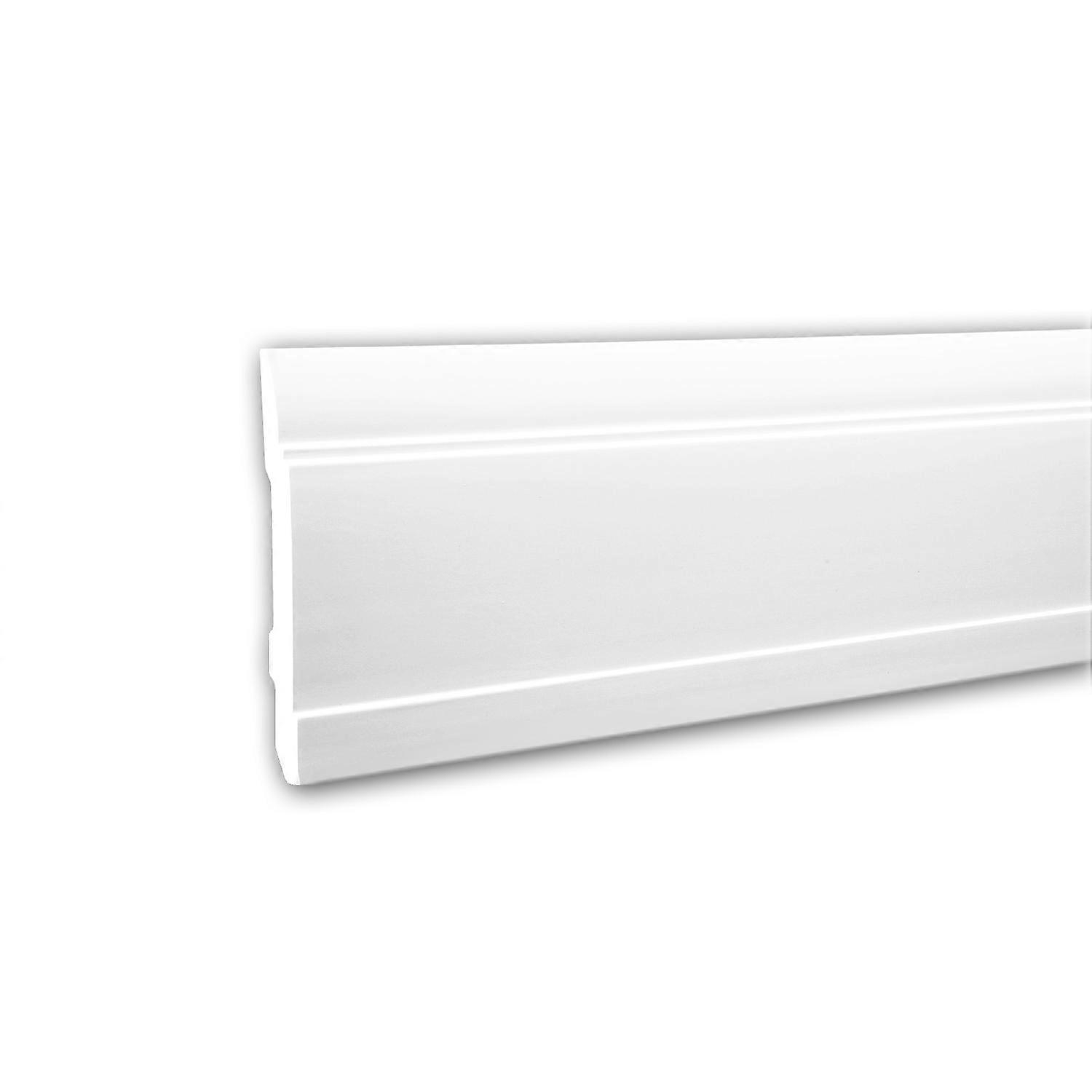 Profhome Decor 1 x Skirting 153102F Profhome white Polyurethane pre-primed lightweight, sturdy, dimensionally stable with cabl