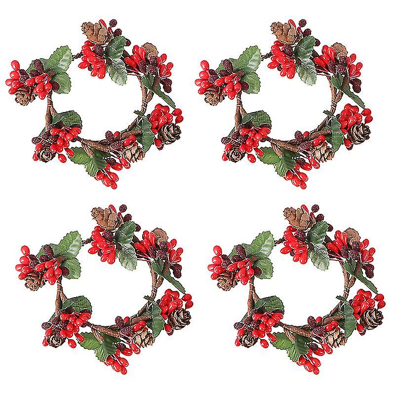 4pcs Red Berry Garland