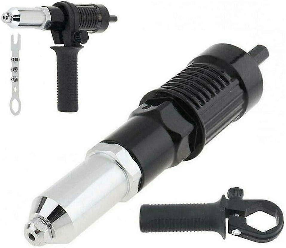 Rivet gun adapter, electric rivet gun with cast aluminium casing and non-slip handle for cordless drill electric riveter insertion tool