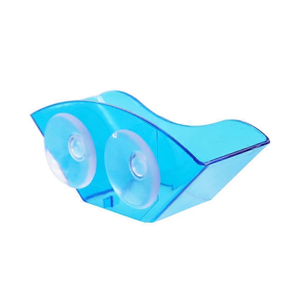 Creative Plastic Strong Suction Cup Sponge Holder Kitchen Bathroom Storage Drying Rack (Blue)