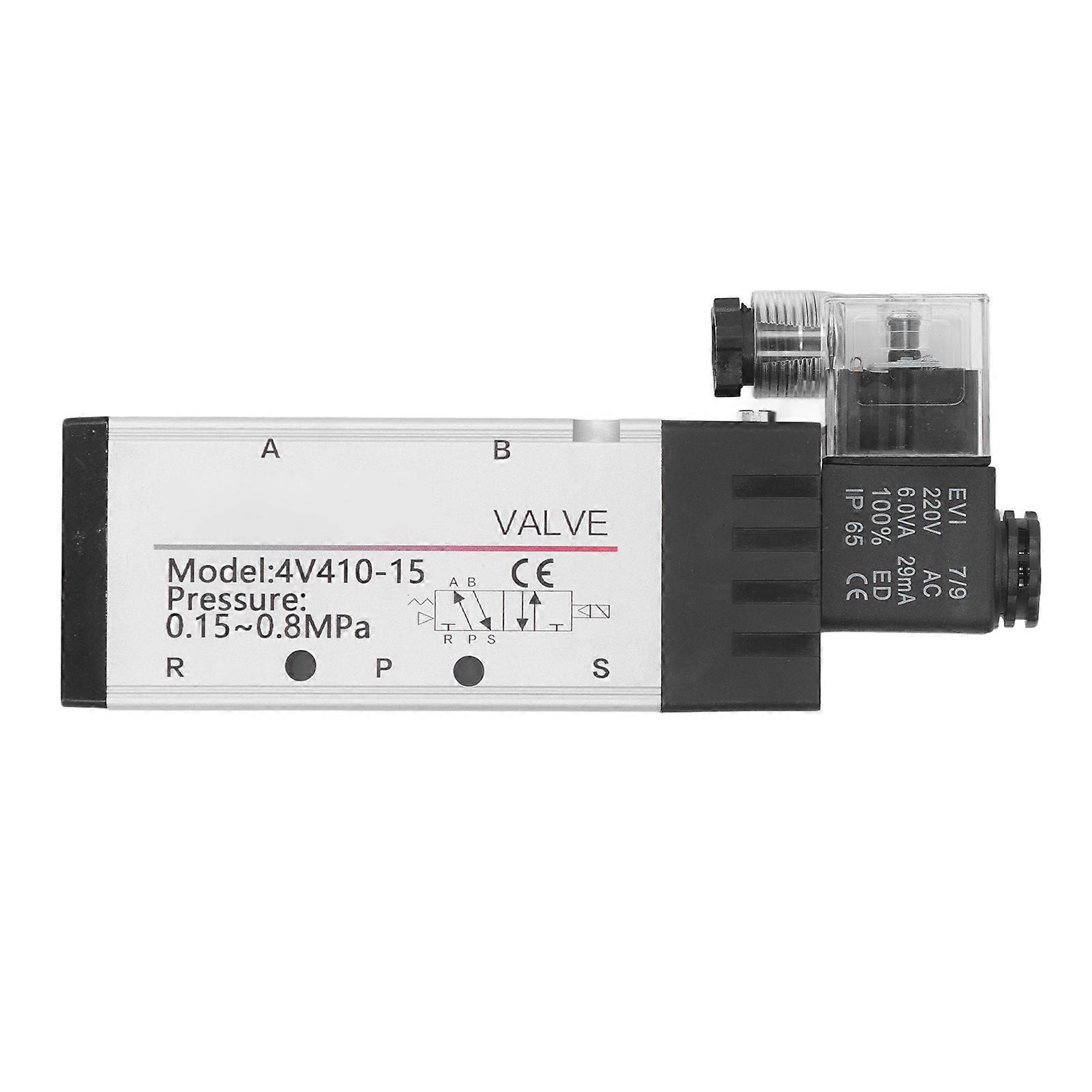GEYA Reversing Sole Valve 2 Position 5 Way 1/2in PT Single Coil Pilot Operated Electric AC220V