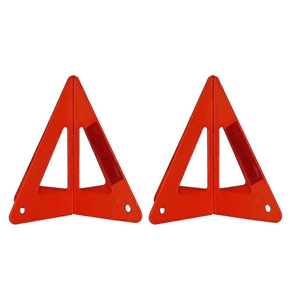 2 Sets Plastic Triangle Reflective Road Safety Kit Useful Car Road Warning Sign