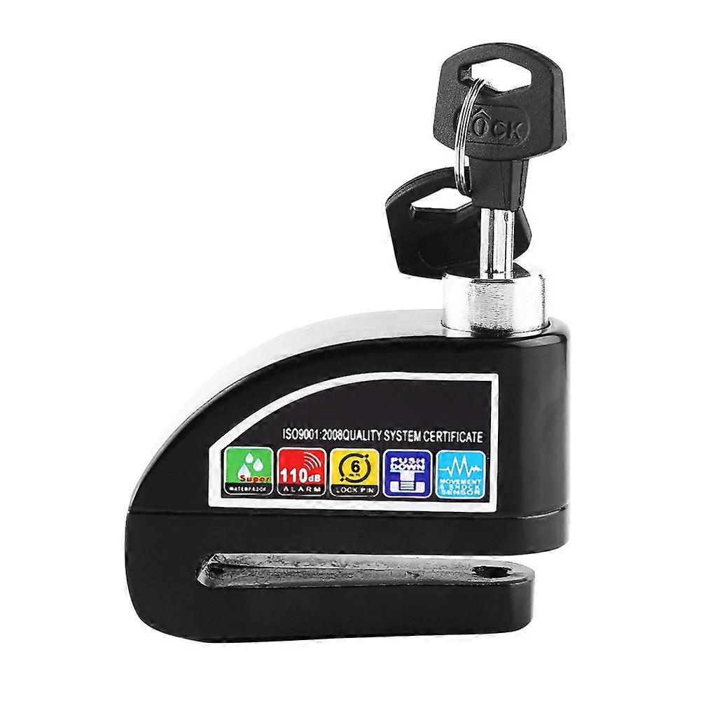 摩托车滑板车自行车防盗盘式刹车锁安全报警系统黑色