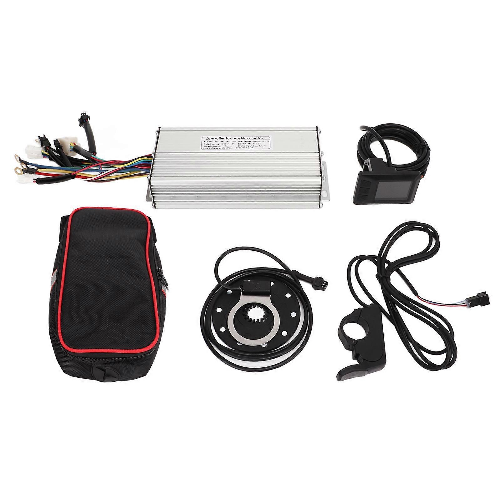 Electric Bike Panel Controller Kit Lcd7c Panel 30a Sine Wave Controller Assembly With Lamp Line Thumb Throttle Conversion Kit
