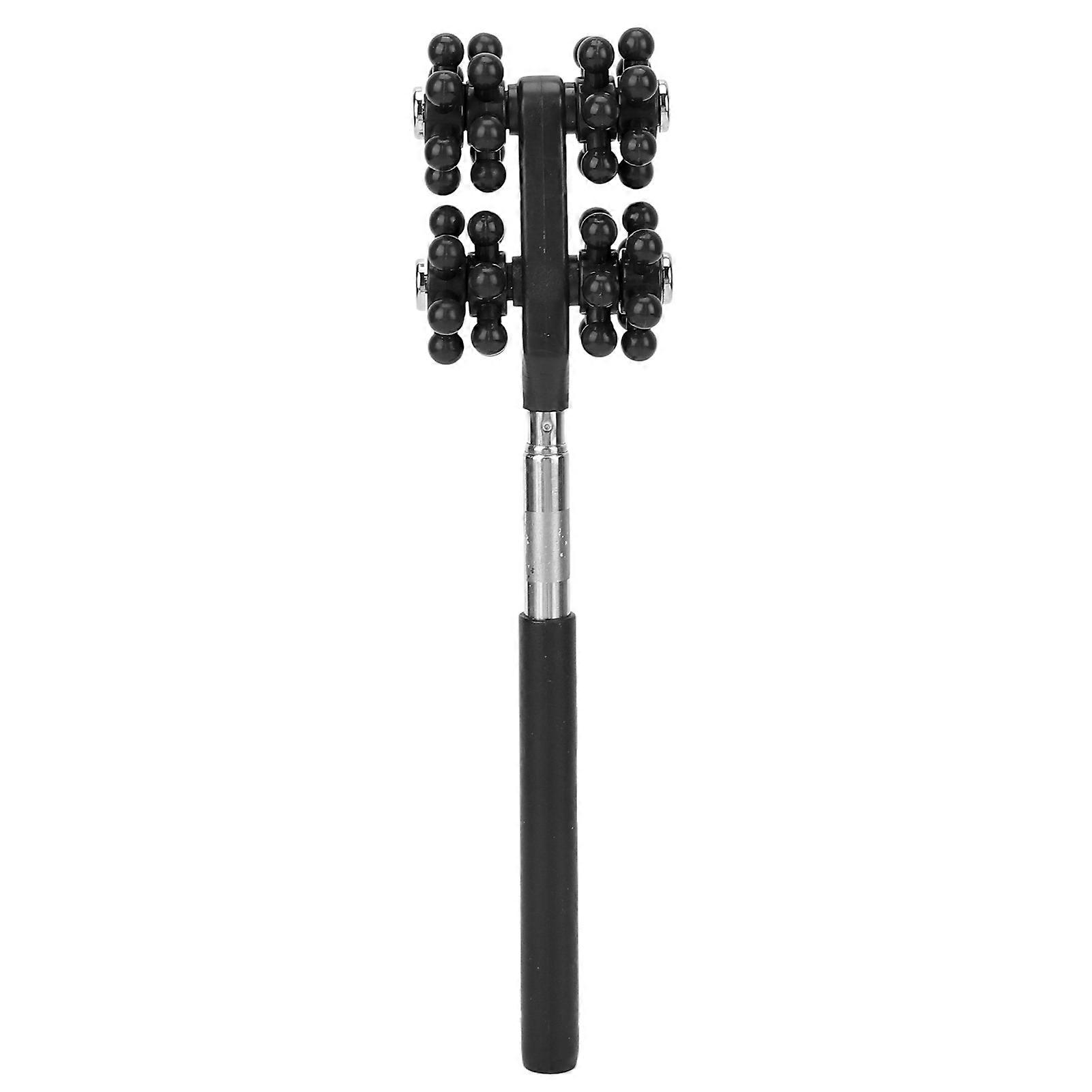 Telescopic Massage Roller Adjustable Length Soft Rubber Handle 360 Rotating Manual Back Scratcher Roller