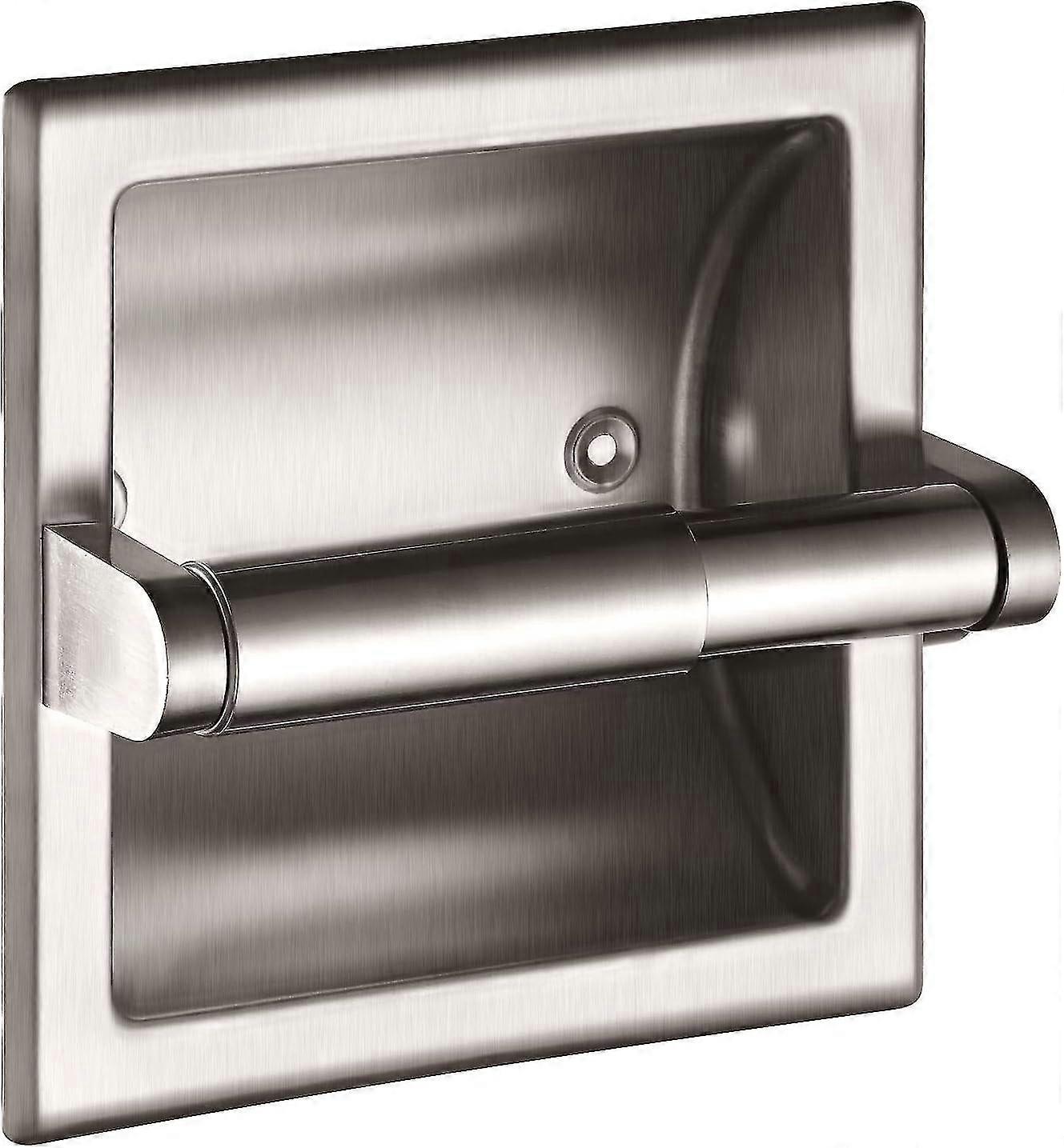 ブラッシュドニッケルトイレットペーパーホルダーモダンなホテルスタイルの壁掛けトイレットペーパーホルダー - 埋め込みトイレットペーパーホルダーはバックサポートが含まれています