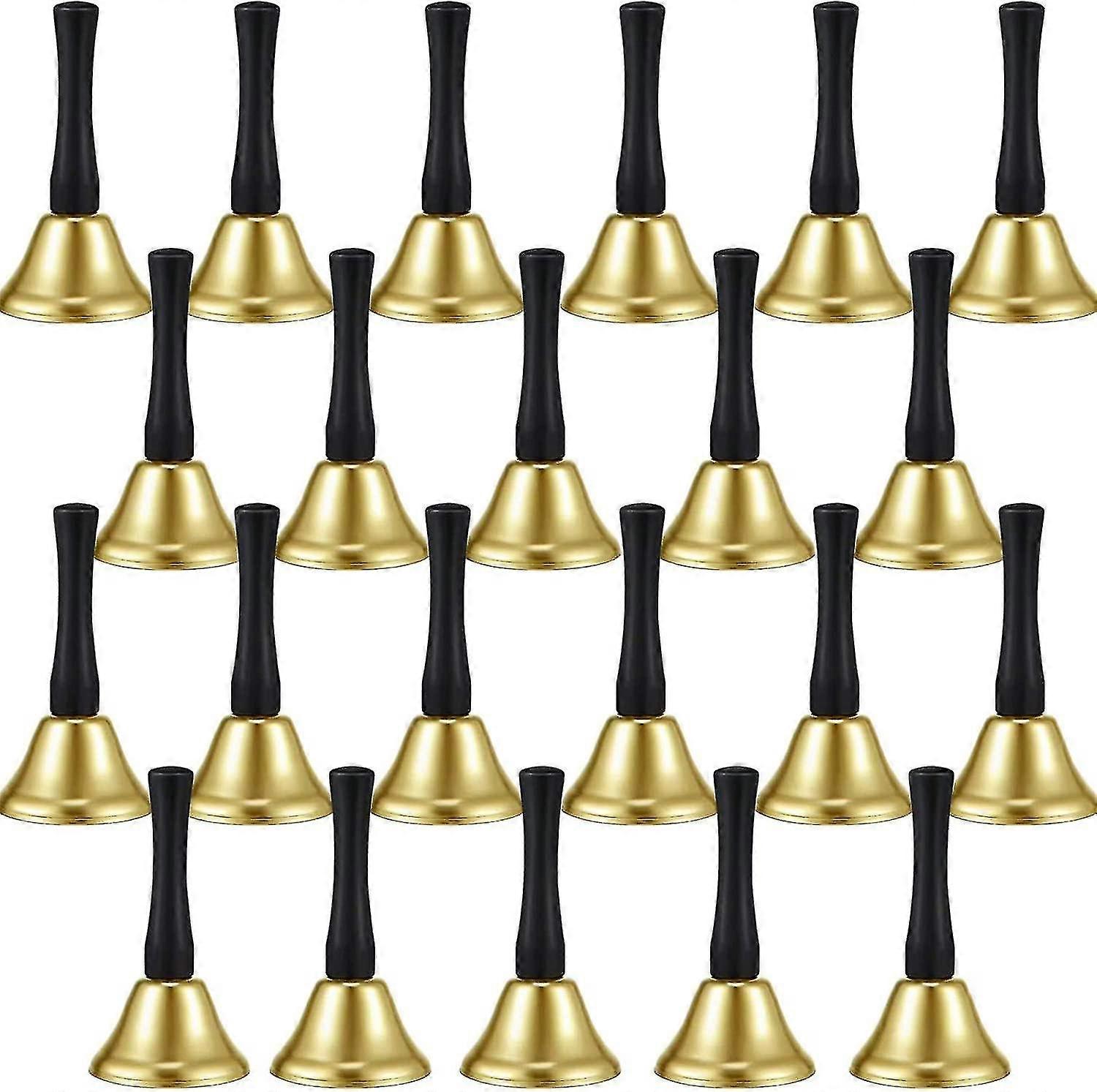 24ピースハンドベルシルバースチールサービスハンドベルブラックウッドハンドルダイアトニックメタルベルミュージカルパーカッション(ゴールド)