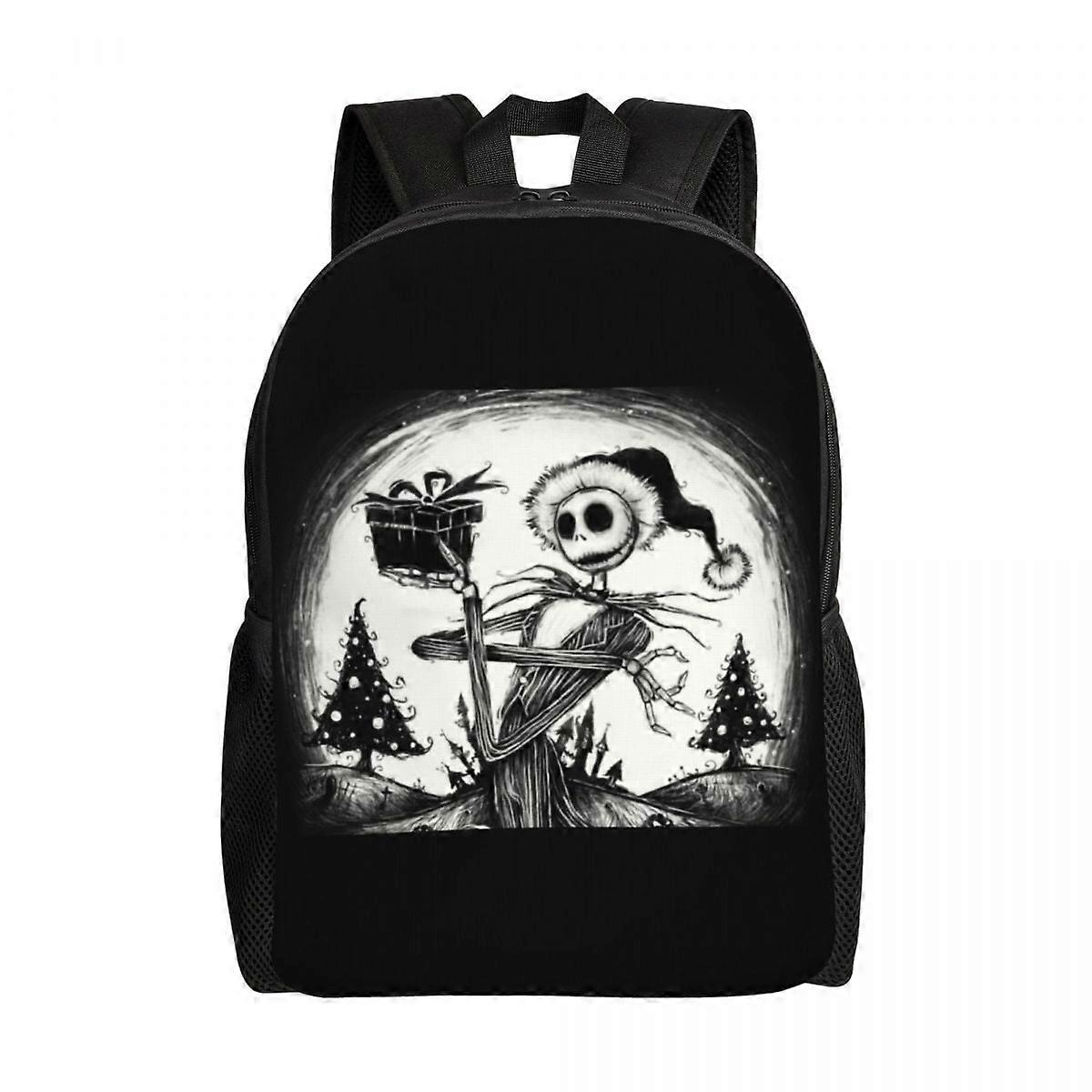 جاك سكيلينجتون حقيبة سفر حقيبة كمبيوتر محمول للمدرسة النسائية الكابوس قبل عيد الميلاد حقائب Daypack للطلاب الجامعيين - LDYH768