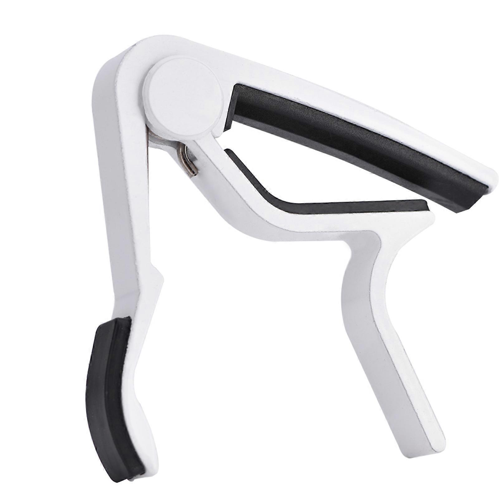 Portable Handheld Tuner Capo for Folk Guitar Quick Change White