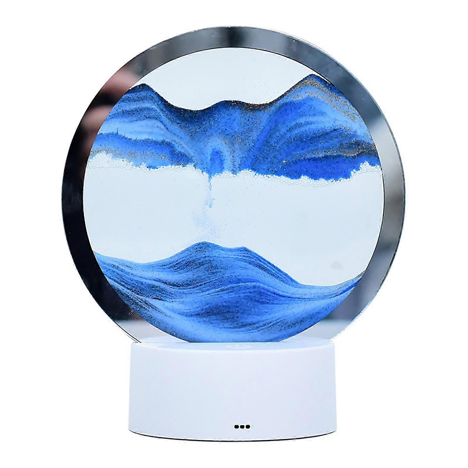 Quicksand Painting Table Lamp 3 Modes Flowing Sand Painting Nigh Light For Bookshelf Indoor Landscape Decor