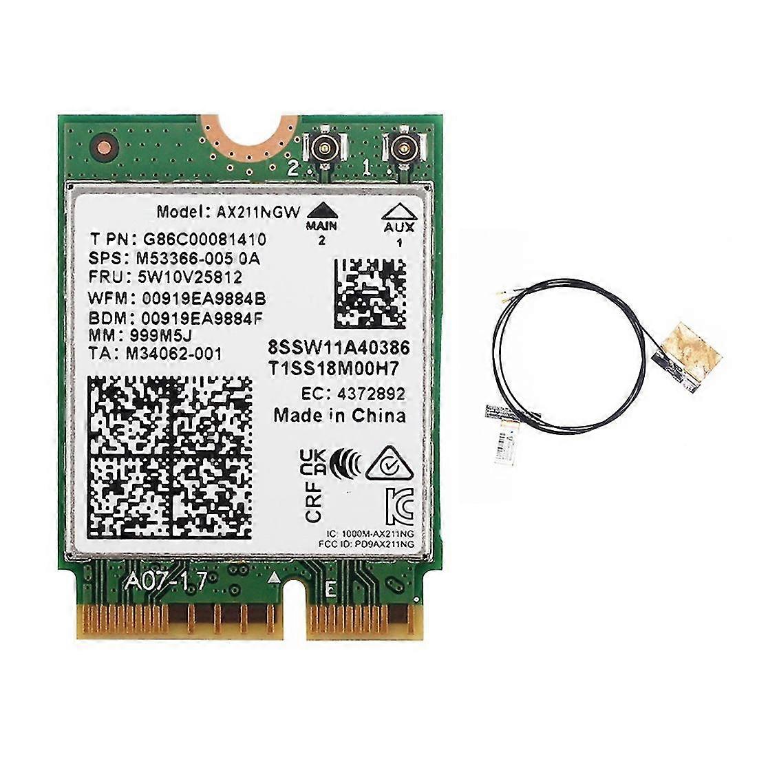 WiFi 6E AX211NGW Band 2.4G/5G/6Ghz Wireless Network Wifi Card for Bluetooth 5.2 AX211 M.2 CNVio Win