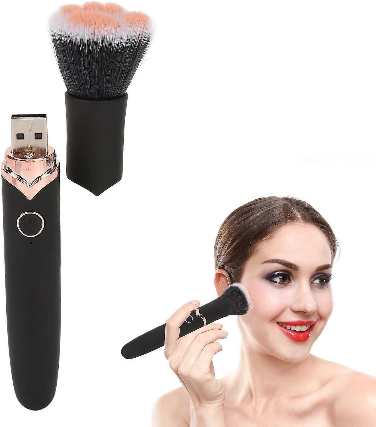 Blush Foundation Makeup Brush Makeup Brushes Foundation Brush Concealer Brush Loose Powder Brush 10 Gears Electric Vibrating Massage Brush Black