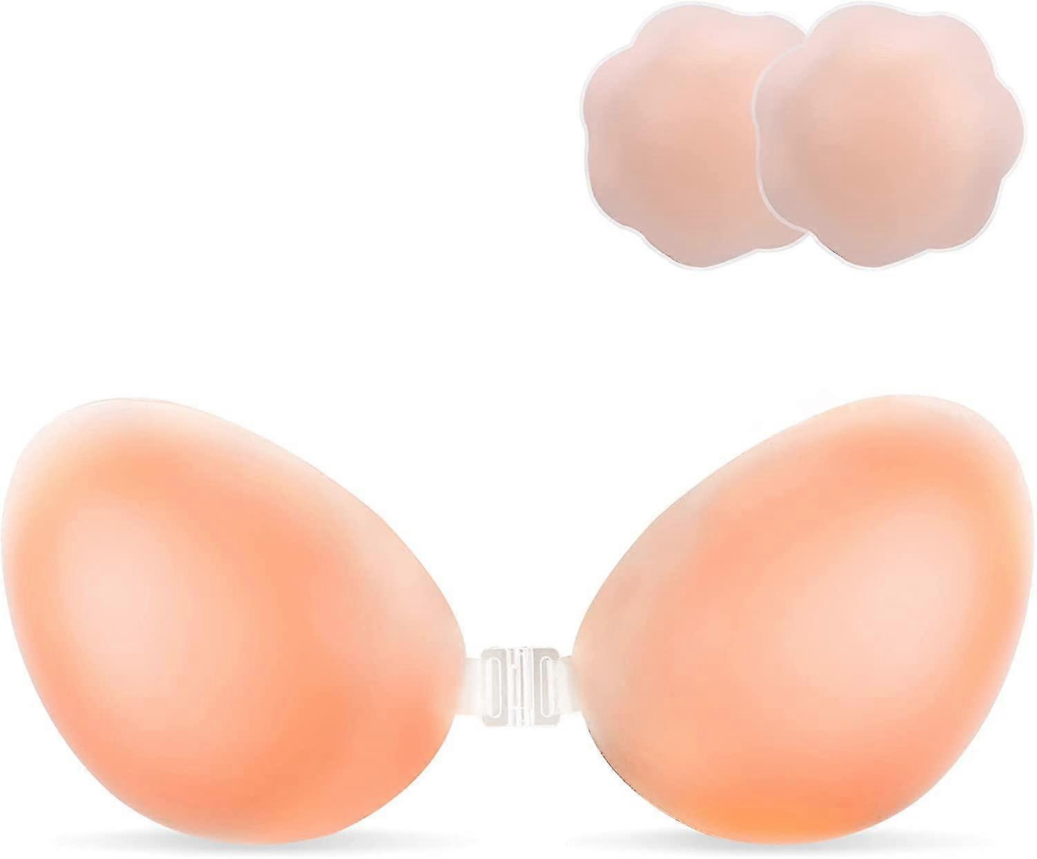 Sticky Bra, Strapless Backless Bras For Women, Adhesive Invisible Push Up Silicone Bra For Large Breasts