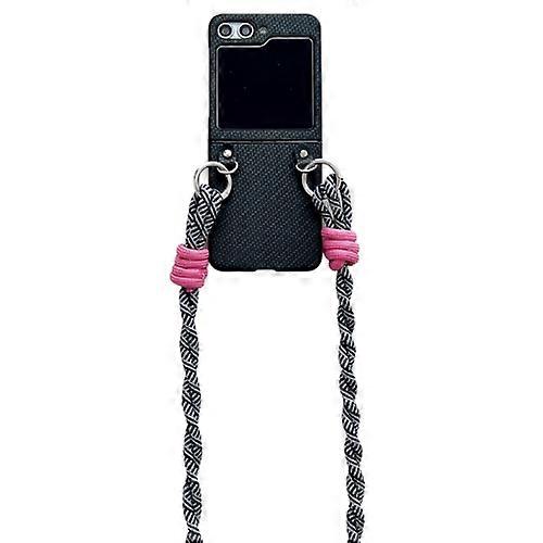 For Samsung Galaxy Z Flip5 Woven Texture Mobile Phone Case With Lanyard
