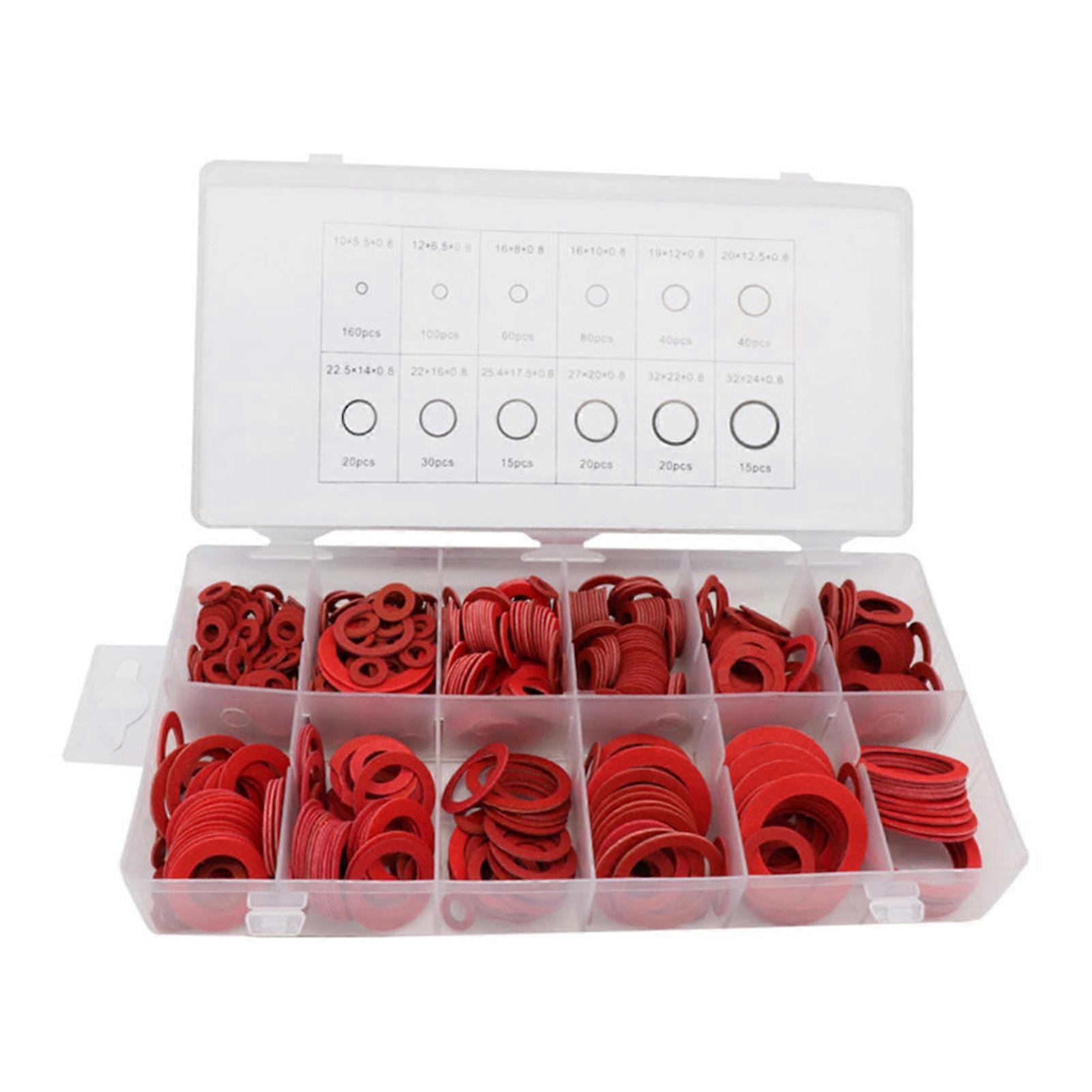 600Pcs Fibre Washer Assorted Kit Sturdy Durable Repairing Tool for Automotive
