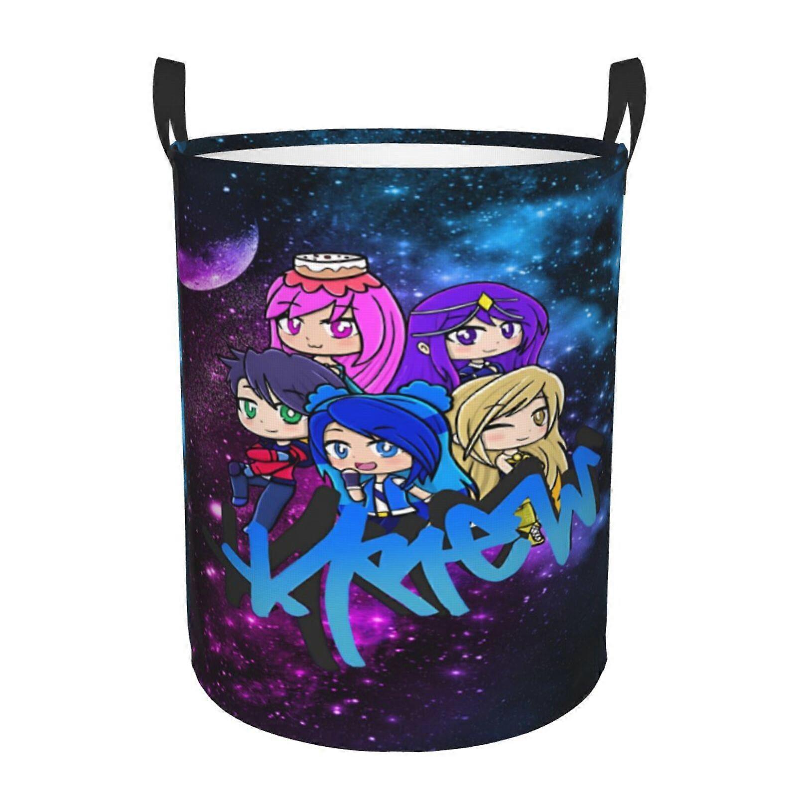 Itsfunneh Krew 3d Graphic Flame Laundry Basket Fire Flame Clothes Hamper Storage With Handle-SYS27508