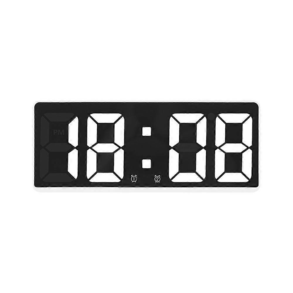 LED Electric Digital Alarm Clock Mains Battery Large Mirror Temperature Display