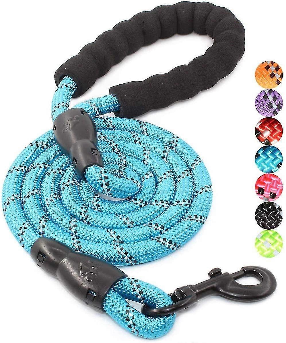 5 Ft Strong Dog Leash With Comfortable Padded Handle And Highly Reflective Threads For Small Medium And Large Dogs(blue)visit The Baapet Store