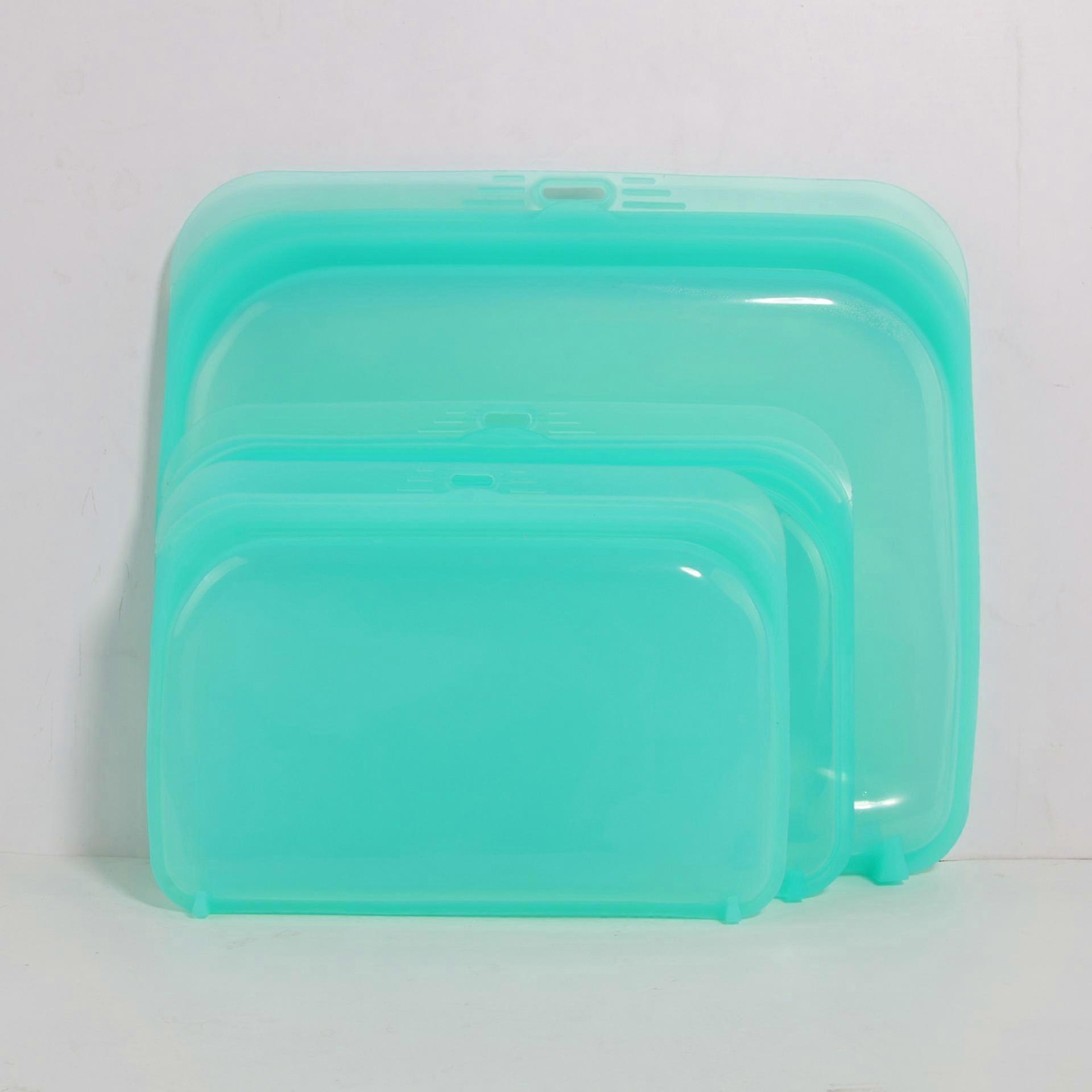 Dww-silicone Reusable Storage Bag, Bundle 3-pack Small (aqua) | Food Meal Prep Storage Container | Lunch, Travel, Makeup, Gym Bag | Freezer, Oven, Mic