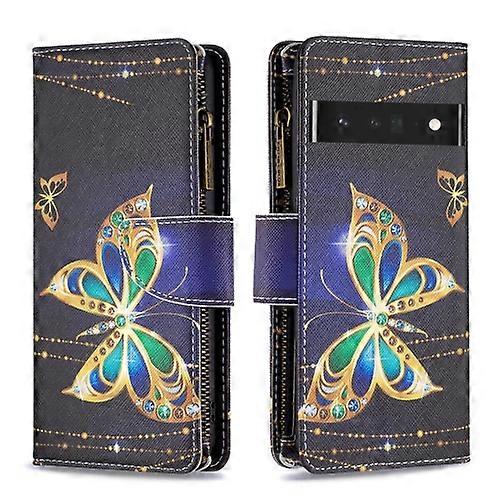 For Google Pixel 7 Pro 5G Colored Drawing Pattern Zipper Horizontal Flip Phone Leather Case