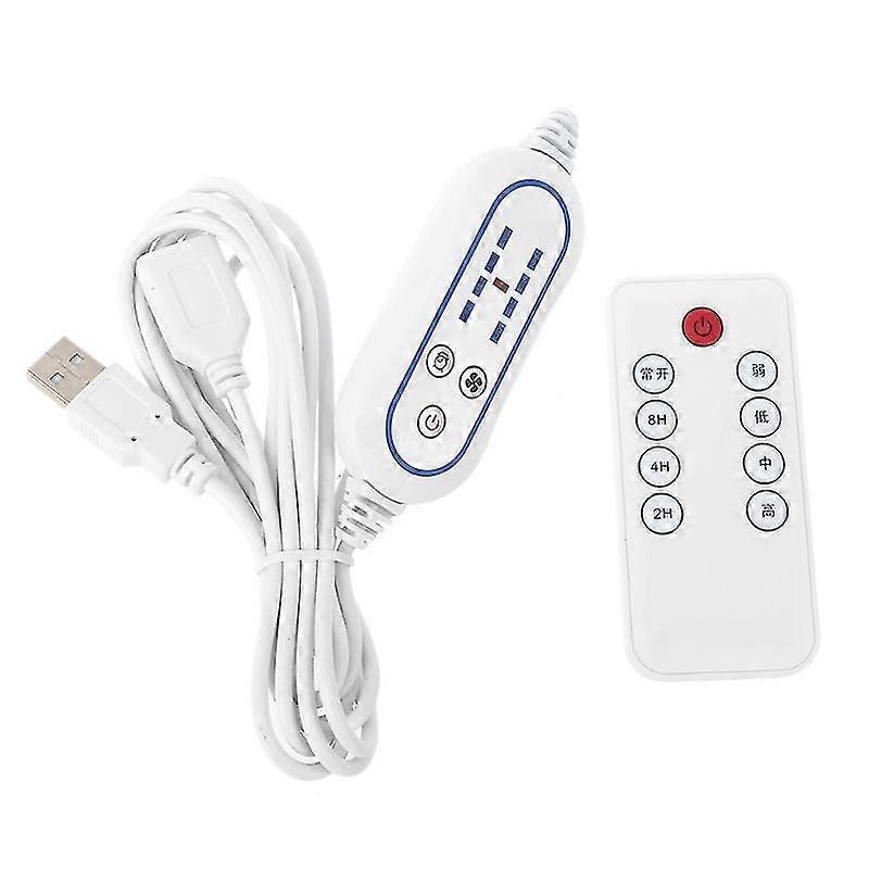 Universal Usb Remote Control Adjustable 4 Speed With 2-8 Hours Timing Function On Off Switch For Usb Fan Led Light And More