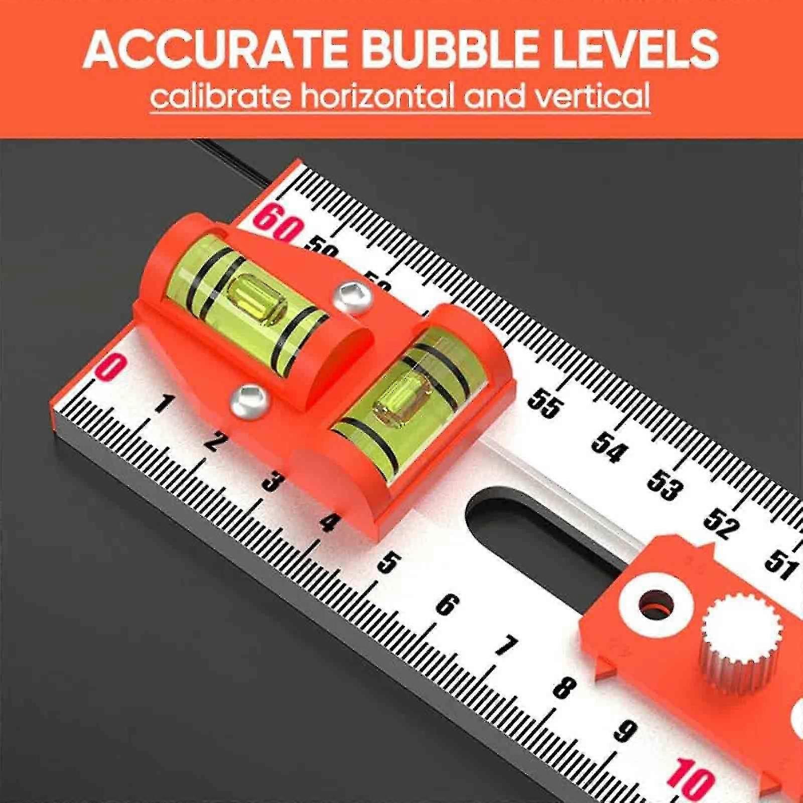 2 in1 Drilling Positioning Ruler High Precisions Angle Ruler Woodworking Tool