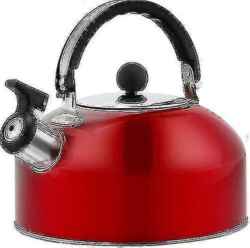 2.0L吹口哨水壶抛光优质不锈钢2.0升野营水壶