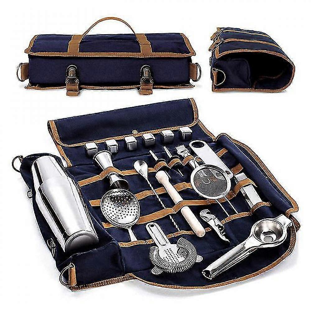 Professional bartender travel bag portable bar canvas tool bag cocktail shaker wine set storage bag without tools RRC